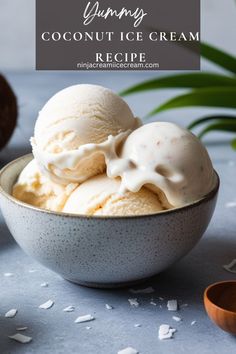 Indulge in the creamy goodness of this homemade Coconut Ice Cream recipe! 🌴🍦 Perfectly sweet, rich, and dairy-free, it’s a tropical treat that’s easy to make and even easier to enjoy. Whether you’re craving a refreshing dessert on a hot day or looking to impress guests with something unique, this coconut ice cream will hit the spot. 🥥✨ Try it today and treat yourself to a taste of paradise! #CoconutIceCream #HomemadeIceCream #TropicalDessert #DairyFreeDelight #IceCreamLovers Ninja Creami Coconut Sorbet, Coquito Ice Cream Recipe, Coconut Ice Cream Ninja Creami, Unique Ice Cream Recipes, Thai Coconut Ice Cream Recipe, Coconut Cream Ice Cream, Thai Coconut Ice Cream, Ice Cream Recipes Healthy, Coconut Milk Ice Cream Recipe