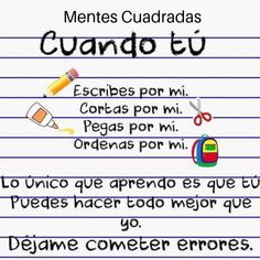 a sheet of paper that has writing on it with words in spanish, and an image of