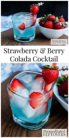 This Strawberry & Berry Colada Cocktail Recipe is a cool summer drink using Smirnoff Red, White & Berry Vodka and Seagram's Calypso Colada. Florence Summer, Sliced Strawberry, Smirnoff Red, Alcholic Drinks, Strawberry Drinks, Fancy Drinks, Alcohol Drinks