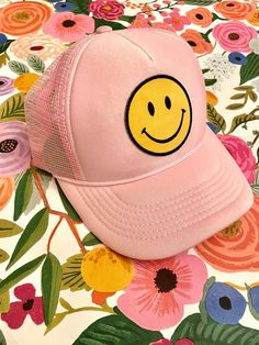 Playful Adjustable Dad Hat Baseball Cap, Casual Smiley Face Hat With Curved Brim, Playful Adjustable Dad Hat With Curved Brim, Fun Adjustable Dad Hat, Cute Adjustable Visor Hat, Fun Adjustable Snapback Dad Hat, Playful Adjustable Trucker Hat With Curved Brim, Fun Adjustable Baseball Cap With Curved Brim, Fun Dad Hat With Visor, One Size Fits Most