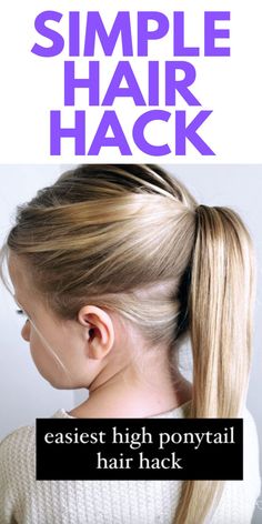 How To Keep Your Ponytail High, Longer Ponytail Hack, Trendy Ponytail Hairstyles, Fuller Ponytail Trick, Longer Ponytail Trick, Teacher Hairstyles, Teacher Hair, Hairstyles Kids