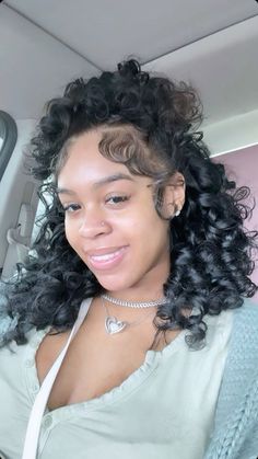 Short Curly Sew In Hairstyles, Curled Half Up Half Down Short Hair, Crotchet Curly Hairstyles Black Women, Natural Flexi Rod Hairstyles, Short Curly Half Up Half Down Weave, Flexi Rods On Short Hair, Short Curly Sew In, Short Curly Hair Half Up Half Down, Half Up Half Down Curly Hair Black Women