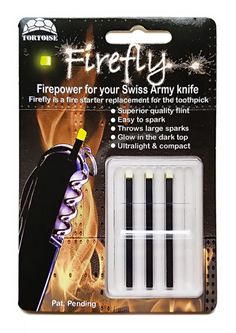 three black and yellow firefly lighters in packaging