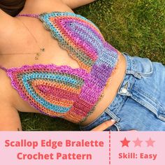 BUY 2 GET 1 FREE ON ALL CROCHET PATTERNS! Add any 3 patterns to your cart and the discount will be automatically applied at the checkout. This is a simple crochet pattern for one of my bralettes, which can be easily adapted and altered to fit your cup size perfectly! Once you've mastered it, you can try all sorts of colour variations to make some funky and unique designs. Everything you need to know is in the PDF, and will be available for instant download upon purchase - what are you waiting for? Please credit/tag me @hookedbylou in your creations so I can see how you got on! Simple Crochet Pattern, Crochet Bralette Pattern, Mastered It, Bralette Pattern, Crochet Bralette, Simple Crochet, Beginner Crochet Projects, Buy 2 Get 1 Free, Easy Crochet Patterns