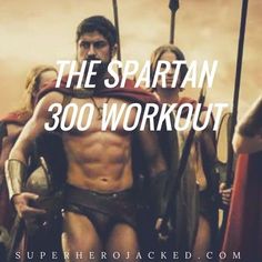 the spartan 300 workout is being performed by two men in roman garb and holding spears