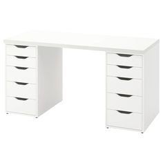 a desk Alex Desk, Alex Drawer, Ikea Alex, Ikea Desk, White Desk, White Desks, Dream Room Inspiration, Room Makeover Bedroom, Drawer Unit