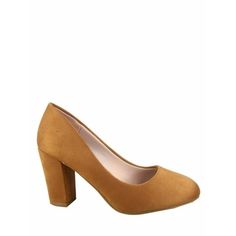 This style Runs a little large Round toe front Slip On Low Heel Patent material Rubber sole Finished with lightly padded insole Heel Height: 2.75' (approx) Size: 5.  Color: Brown.  Gender: female.  Age Group: adult. Slip On Pumps, Pump Dress, Chunky Heel, Chunky Heels, Low Heels, Faux Suede, Shoes Women Heels, Gender Female, Clothing And Shoes