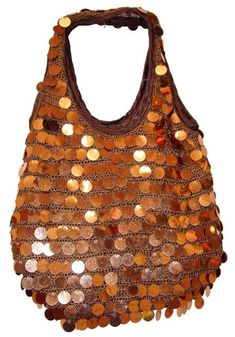 "Sequin Handbags are hand-made, high quality, original designs, and beautiful. They are unique for evenings and special events and their designs are inspired by contemporary fashion and vintage looks. Sequin handbags are a perfect balance of aesthetics and functionality. Size: 12\"x10\" Large" Trendy Brown Evening Bag For Party, Summer Party Brown Shoulder Bag, Trendy Brown Shoulder Bag For Party, Handmade Brown Evening Bag For Party, Vintage Brown Party Bag, Vintage Brown Party Bags, Bohemian Handmade Party Bags, Bohemian Rectangular Shoulder Bag For Party, Chic Festival Shoulder Bag