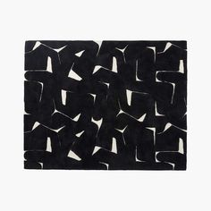 a black and white painting with different shapes