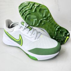 Nike Air Zoom Infinity Tour Next% Wide Men White Volt Golf (W) Dm8446-173. Brand-New Men's Sz 8 & 10 (Wide) Nooriginalbox * Sneakers Will Be Ship In A Usps Priority Shipping Box Plastic-Bubble Wrapped Protected White Custom Sneakers With Vented Sides For Sports, Green Sneakers For Light Sports With Vented Sides, Nike Low-top Golf Shoes For Sports, Green Running Shoes With Vented Sides, White Cushioned Running Shoes For Tennis, Green Running Shoes With Vented Sides For Sports, White Running Shoes With Vented Sides For Sports, Dynamic White Running Shoes For Tennis, Nike White Breathable Golf Shoes