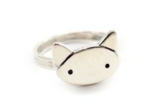 Silver Cat Design Jewelry With Cat Ears, Handmade Silver Cat Ears Jewelry, Silver Cat Design Ring, Handmade Cute Sterling Silver Rings, Cute Handmade Sterling Silver Rings, Adjustable Sterling Silver Cat Design Rings, Silver Cat Ring, Tom Cat, Glass Store