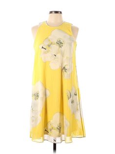 Calvin Klein Cocktail Dress Size: 8 Yellow Dresses - used. 100% POLYESTER, Mock, High Low, Sleeveless | Calvin Klein Cocktail Dress: Yellow Dresses - Used - Size 8 Yellow Calvin Klein Dress, Calvin Klein A-line Midi Summer Dress, Calvin Klein Sleeveless Floral Print Dress, Calvin Klein Sleeveless Floral Dress, Summer Floral Print Calvin Klein Dresses, Calvin Klein A-line Midi Dress For Summer, Yellow Sleeveless Midi Dress For Daytime, Calvin Klein Summer Floral Print Dresses, Calvin Klein Sleeveless Summer Midi Dress