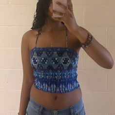 Cute Crop Top, With Different Patterns And Shades Of Blue. Never Worn Before ( Only Tried On) Willing To Negotiate, Lmk! Blue Summer Crop Top For Vacation, Blue Crop Top For Spring Festival, Trendy Blue Halter Top For Beach Season, Blue Halter Top For Spring Festival, Blue Spring Festival Halter Top, Bohemian Blue Halter Top For Spring, Blue Trendy Halter Crop Top, Trendy Blue Halter Crop Top, Blue Halter Crop Top For Vacation