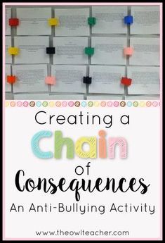 a bulletin board with the words creating a chain of consequents on it