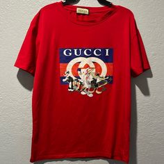 Gucci Women’s T-Shirt Vintage Red Color Gucci Top, Gucci T Shirt, Gucci Women, Logo Color, Looney Tunes, Red Color, Womens Tops, Gucci, ? Logo