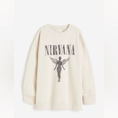 H&M Nirvana Sweatshirt Nwt H&m Sweatshirt, Nirvana Crewneck Outfit, Urban Outfitters Nirvana Sweatshirt, Nirvana Angel, H&m Nirvana, Nirvana Crewneck, Nirvana Sweatshirt, Nirvana Long Sleeve Shirt, H M Outfits