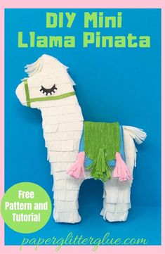 a llama pinata made out of paper with the text diy mini llama pinata