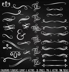 hand drawn calligraphy font and numbers on a blackboard