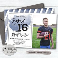 an image of a football player birthday card