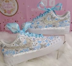 Light Blue Quinceanera Shoes, Quince Sneakers Blue, Light Blue Quince Shoes, Cinderella Quinceanera Shoes, Sweet 16 Sneakers, Blue Quinceanera Shoes, Quince Sneakers