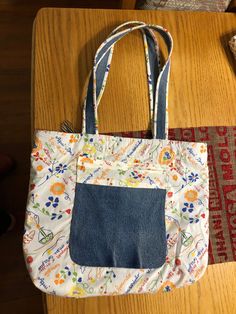 Reversible bag, made with details, including pockets, handles that allow for shoulder and hand carrying. Great for shopping, beach, kids toys and other items. Reversible Bag, Chapel Hill Nc, Beach Kids, Chapel Hill, Fabric Bag, Kids Toys, Handles, Tote Bag, Sewing