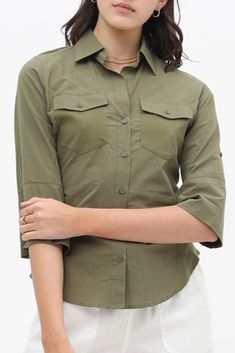 LE3NO Womens Cotton Blend Collard Button Down Shirt with Pockets | LE3NO Office Wear Button-up Shirt With Pockets, Versatile Workwear Shirt With Placket, Collared Shirt With Rolled Sleeves For Work, Versatile Workwear Shirt With Rolled Sleeves, Versatile Blouse With Roll-up Sleeves For Work, Half Sleeve Shirt For Workwear, Half Sleeve Shirt For Work, Versatile 3/4 Sleeve Workwear Blouse, Versatile 3/4 Sleeve Blouse For Work