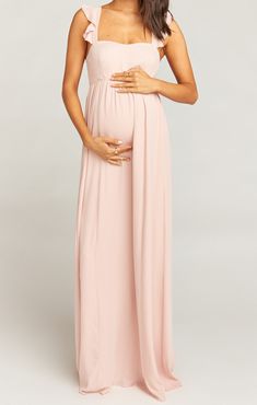 June Maxi Dress ~ Dusty Blush Crisp | Show Me Your MuMu Maturity Bridesmaid Dresses, Casual Baby Shower Dress For Mom, Bridesmaid Dresses Maternity, Summer Baby Shower Dress For Mom, Maternity Tea Party Dress, Maternity Maxi Dress, Maternity Bridesmaid Dress Long, Wedding Guest Dress Pregnant, Maternity Bridesmaid Dress