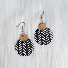 Handmade genuine leather earrings. Earrings measure 2.75" long. Chevron Earrings, Leather Earring, Starfish Necklace, Black Chevron, Blue Chevron, Blue Jewelry, Light Weight Earrings, Stainless Steel Earrings, Beaded Stretch Bracelet