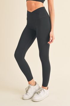 Here is a crossover leggings with eye-catching style and function! Highlight your waist with the flattering V-waistband and take on your day with confidence. A hidden phone pocket provides safe storage for all your needs!•High rise•V-waistband•Hidden phone pocket•Soft and stretchy•Full Length• ImportedComposition: 75% Nylon, 25% Spandex Versatile High Stretch Activewear For Everyday, High Rise Athleisure Leggings With Wide Waistband, High Rise Leggings With Wide Waistband In Athleisure Style, Versatile High Rise Sports Leggings, Versatile High-rise Sports Leggings, Mid-rise Compression Activewear With Wide Waistband, Versatile Compressive Activewear For Everyday, Versatile Compressive Activewear, High Waist Athleisure Leggings With Ribbed Waistband