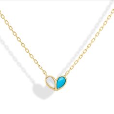 A modern take on a heart design, the sweetheart necklace is the perfect personalized style. Customize with your favorite color or gemstones of your choice. Available in 18K Yellow Gold Gemstone weight = approx. 0.20 carats each Pendant = 9 x 6.5mm Diamond = F-G+ SI1+ Chain length = 16in Colored stones are natural and color may slightly vary Certain gemstones are cabochon cut or faceted cut For custom orders please contact info@stephaniegottlieb.com This item is FINAL SALE Elegant Turquoise Necklace With Heart Charm, Elegant Turquoise Heart Necklace For Gift, Elegant Turquoise Heart-shaped Jewelry, Elegant Blue Double Heart Necklace, Turquoise Heart Pendant Necklace For Anniversary, Turquoise Birthstone Necklace For Anniversary, Turquoise Heart Pendant Necklace With Gemstone, Turquoise Pendant Necklaces For Anniversary, Holiday Sparkle