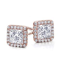 These earrings have approximately 36 round brilliant cut diamonds set into a square shape that perfectly frames the center diamond of your choice. Build your own to match your engagement ring or just a perfect pair of studs. This setting can accommodate any square center diamond 0.20-5.0ct. 5 Diamond Ring Square Halo, Diamond Cushion Cut Halo Earrings, Diamond Halo Design Cushion Cut Earrings, Cushion Cut Diamond Earrings With Halo Design, Rose Gold Diamond Halo Earrings, Cushion Cut Diamond Halo Earrings, White Diamond Asscher-cut Earrings, Diamond White Square Cut Diamond Earrings, Square-cut Diamond White Earrings