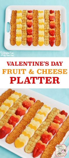 valentine's day fruit and cheese platter with sausages on them is an easy to make appetizer