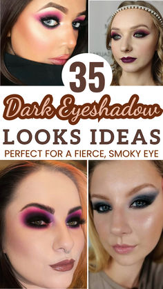 Dark Eyeshadow Looks Smokey Eye Makeup Light, Eyeshadow Looks Dark, Black Prom Looks, Dark Eyeshadow Looks, Eye Makeup Light, Eye Makeup Blue Eyes, Glam Eyeshadow Looks, Powerful Makeup, Makeup Blue Eyes