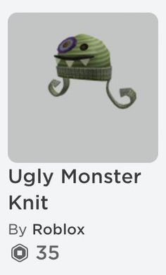 the text reads ugly monster knit by roblox