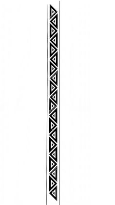 a black and white drawing of a tall pole with geometric designs on the side,