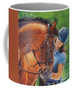 Horse Coffee Mug featuring the pastel Connection by Ameris Grapa Coffee Mug, Water Bottle