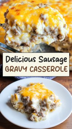 delicious sausage and gravy casserole is the perfect side dish for dinner