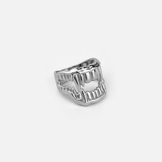 BITE ME RING RARE-ROMANCE™️ RARE-ROMANCEJewelry - Jewelry - Fashion - silver - gold - necklace - pendant  - chain - choker Vampire Fangs, Bite Me, Letter Ring, Rings Cool, Small Rings, Ring Fit, Favorite Rings, In Water, Rings For Men