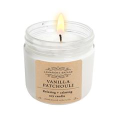 vanilla patchouli soy candle