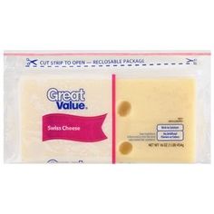 a package of cheese from great value