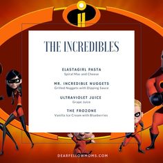 an advertisement for the incredibles with cartoon characters