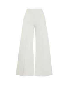 THE PERFECT PANT.A timeless high-waisted, wide-leg pant crafted from luxurious ponte knit. With its exaggerated silhouette, this pant offers a slimming and elongating effect on every body type and height. As featured in Vogue and InStyle, it's the perfect blend of comfort and style. Fit & Design:The exaggerated wide-leg and elevated waistline are designed to enhance your natural shape, creating a flattering look from every angle. Whether you're tall or petite, this pant was made to complement yo Chic High Waist Culottes For Evening, Chic High-waist Culottes For Evening, Chic High-waist Evening Culottes, White Flared Formal Bottoms, Stretch High Waist Wide Leg Pants For Evening, Elegant White Straight Culottes, Summer Wide Leg Elastane Pants, High Waist Culottes For Evening, Chic White Flare Pants