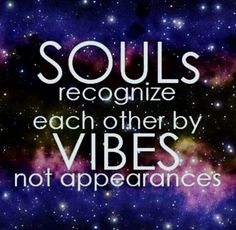 the words soul's recognize each other by vibes not appreciances