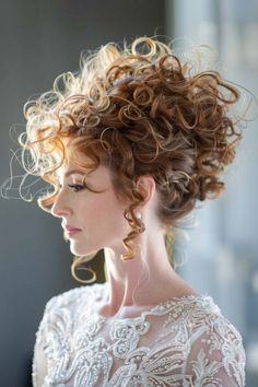 110+ Stunning Ideas for Curly Bridal Hair | Matched Hearts Curly Low Bun Wedding Hair, Short Curly Hair Wedding Styles Brides, Whimsical Updo, Romantic Curly Hair, Fairy Wedding Hair, Naturally Curly Wedding Hair, Curly Bridal Hairstyles, Bridal Hair Styles, Low Bun Wedding Hair