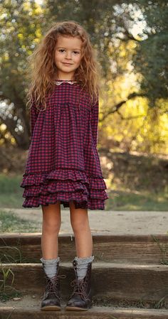 Winter Red Check Dress: Limited Edition Red Check Dress, Winter Red, Check Dress, Girl Pattern