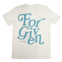 The CXXII Apparel Sinner & Forgiven "Retro" Vintage White Tee. This christian apparel shirt was designed to start a conversation and remind us that while we were still "Sinners" Christ died for us and because of Christ and his sacrifice on the cross for each of us we are "Forgiven" and those sins are left behind us. "But God demonstrates his own love for us in this: While we were still sinners, Christ died for us." Romans 5:8 4.2 Oz. Vintage White Tee Vintage Blue print Front & Back Ultra Soft 1 Jesus Clothes, Christian Shirts Designs, Church Shirt, Christian Tees, Selling Clothes, Christian Clothing, Christian Shirts, White Tee, Gift For Men