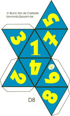 an origami box with the numbers 1 - 3 on it and one in yellow