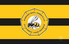 the state flag with a bee on it