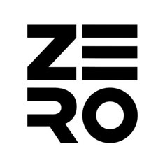 the zro logo is black and white with letters that spell out zero on it