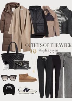 OUTFITS OF THE WEEK - Stylin by Aylin Chic Sneaker Outfits Winter, Weekend Winter Outfit, Sporty Chic Outfits Winter, Leisurewear Outfit, Basic Style Outfits, Trending Winter Outfits, Outfits For The Week, Outfits Of The Week, Designer Runway